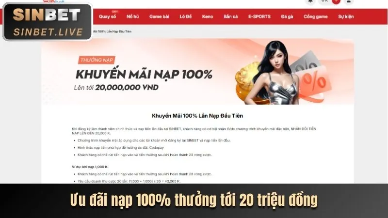 Ưu đãi nạp lần đầu hấp dẫn